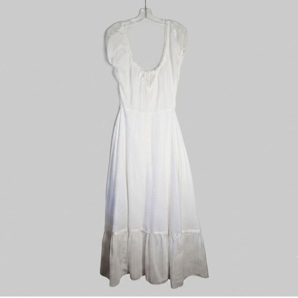 Vintage JODY of California White Prarie Tiered Maxi Off the Shoulder Dress Small